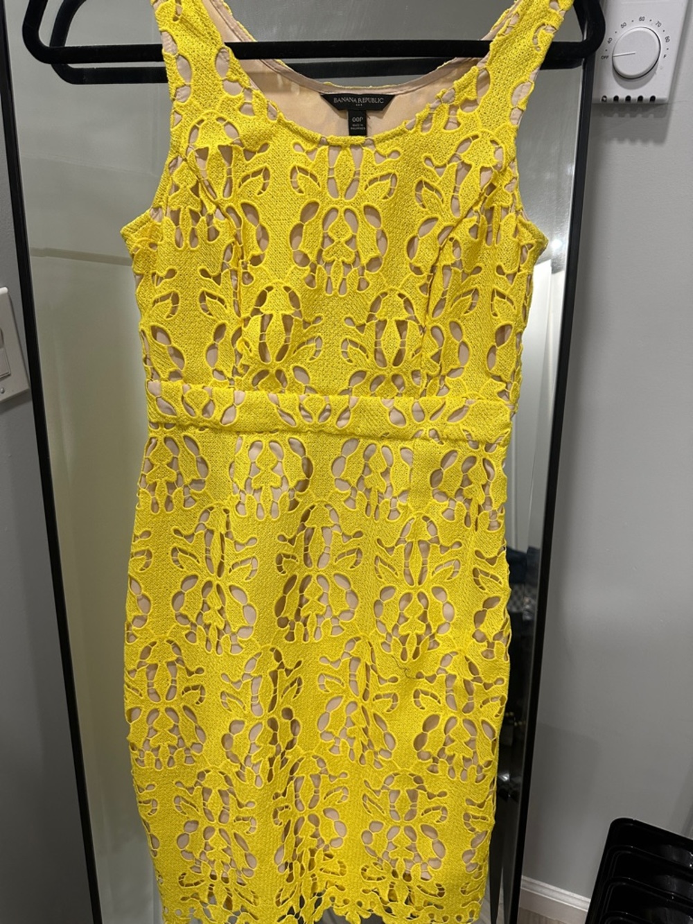 Banana Republic Bright Yellow Lace Midi Dress